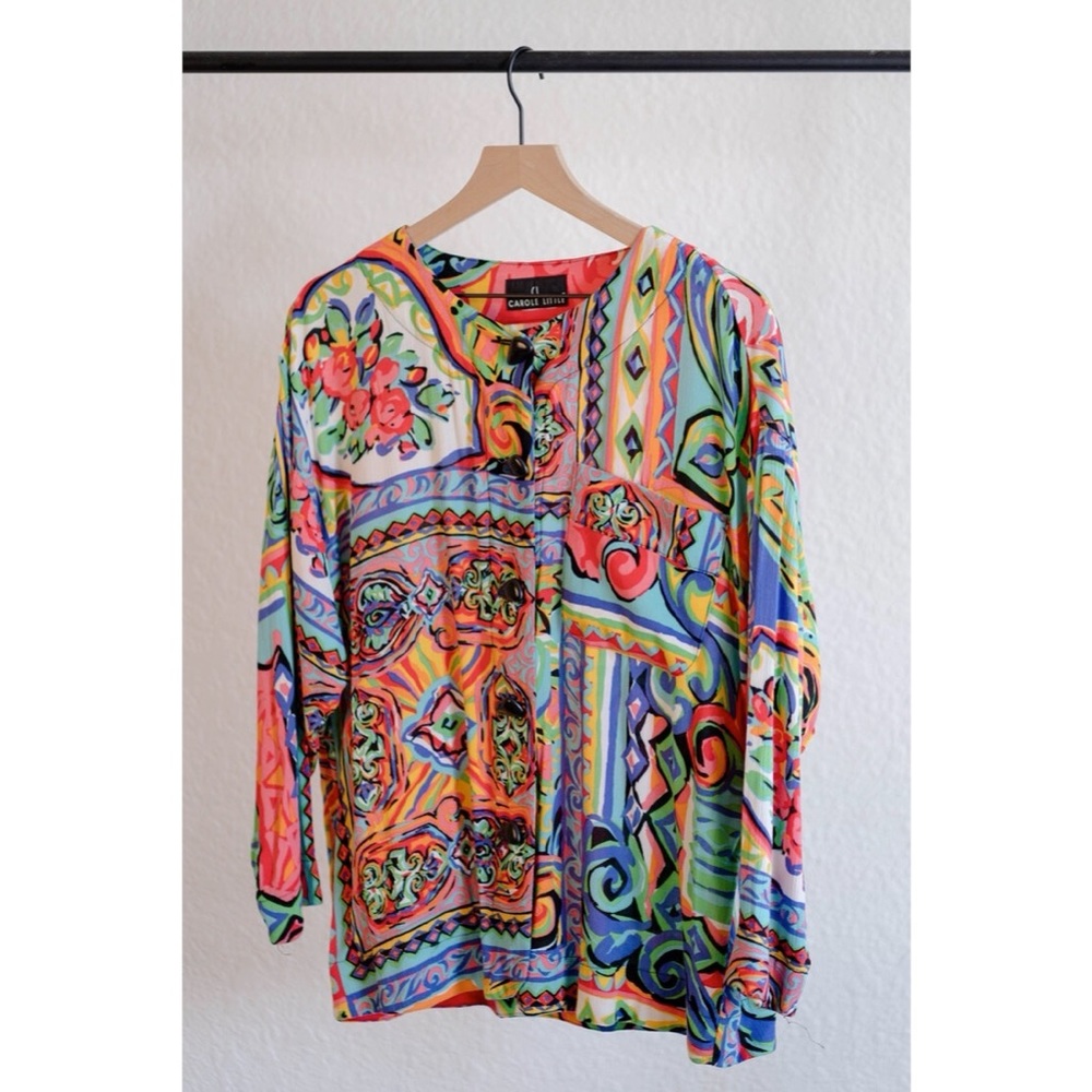 VTG Carol Little Colorful Long Sleeved Blouse